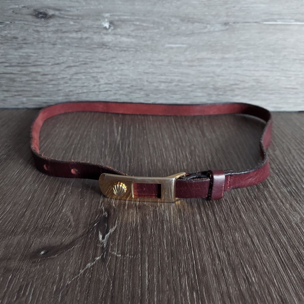 Dotty Smith Vintage Brown Leather Skinny Belt 32" Long